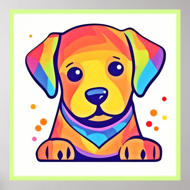 Rainbow Puppy Kärlek Poster (Framsidan)