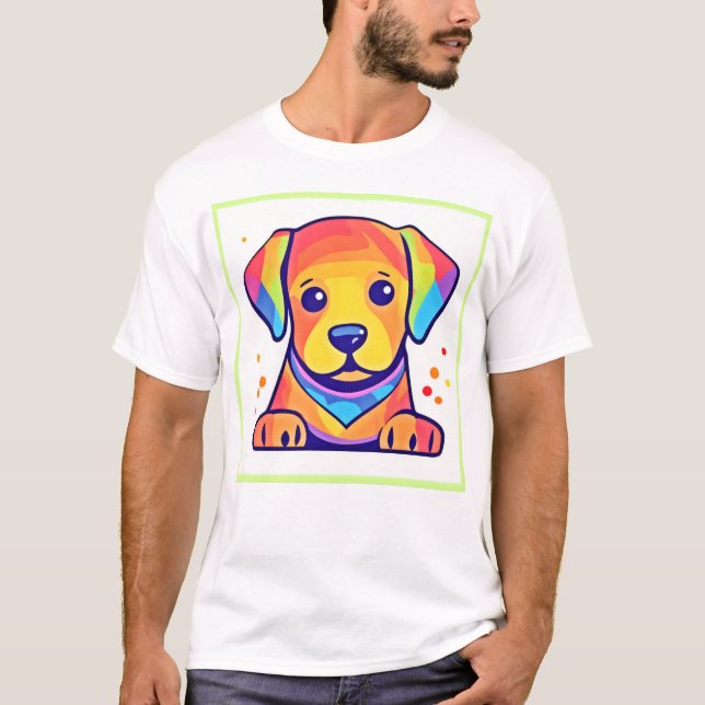 Rainbow Puppy Kärlek T Shirt (Framsida)