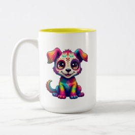 Rainbow Puppy Mug Två-Tonad Mugg