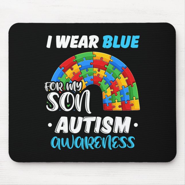Rainbow Puzzle Autism I Bära Blue for Son Autism A Musmatta (Framsidan)