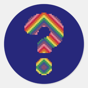 Rainbow Query Mark Runt Klistermärke