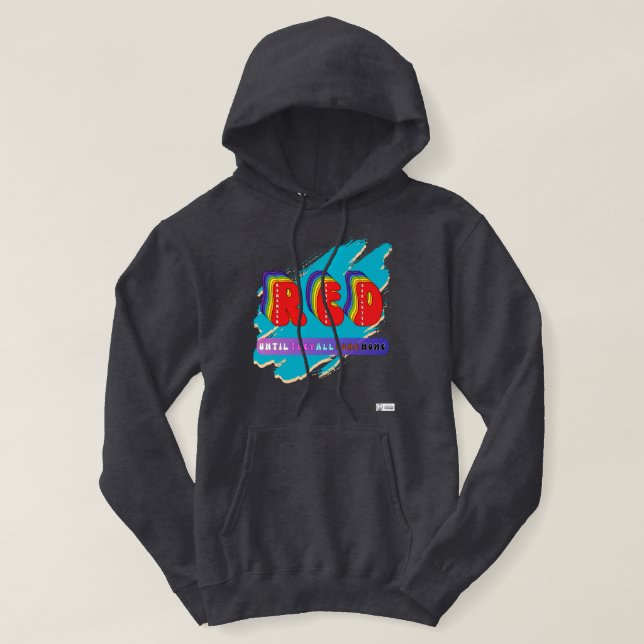 Rainbow R.E.D. Hoodie – Hedra Med Stolthet (Design framsida)