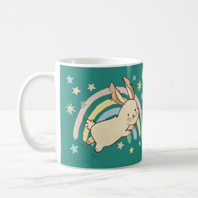 Rainbow Rabbit Coffee Mugg (Vänster)