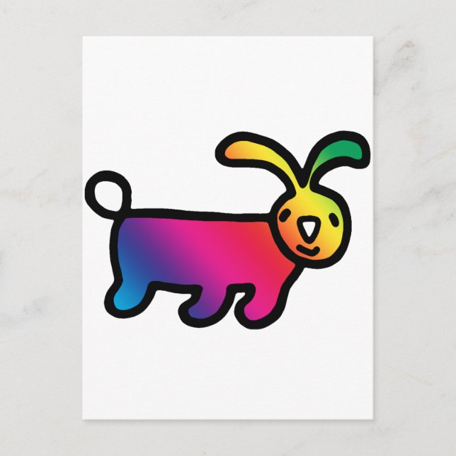 Rainbow Rabbit Vykort (Framsida)