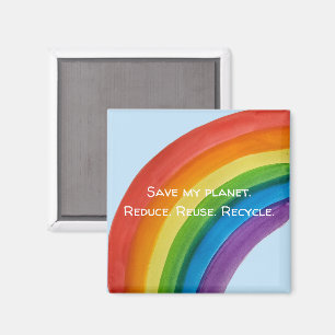RAINBOW Rädda min planet (anpassningsbar) Magnet