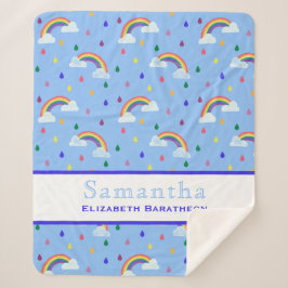 Rainbow Rain Drop Blå himmel Personlig Namn