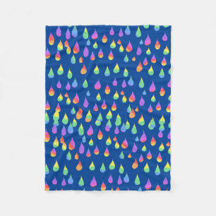 Rainbow Rain Drops Reiki Chakra Blanket Fleecefilt