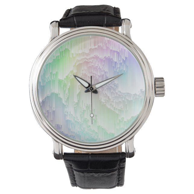 Rainbow Rain Glitch Armbandsur (Framsida)