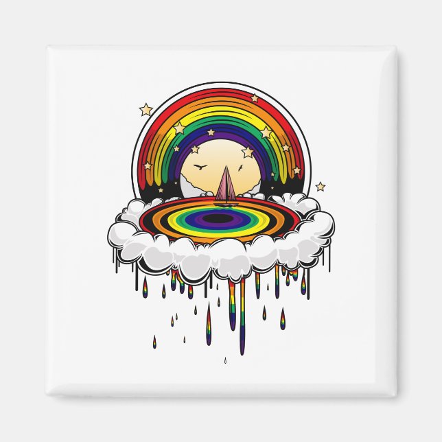 Rainbow Rain Magnet (Framsidan)