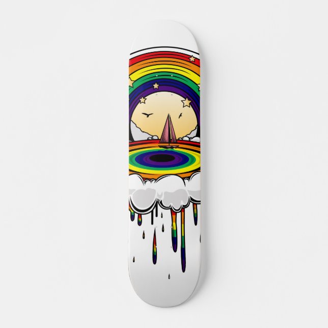 Rainbow Rain Mini Skateboard Bräda 18,5 Cm (Framsida)