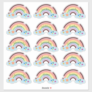 Rainbow Rainbow Anpassningsbar Många Name Stickers Klistermärken