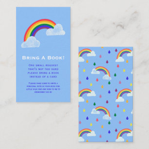 Rainbow Raindrops Baby Shower Bok Request Enclosu Tilläggskort