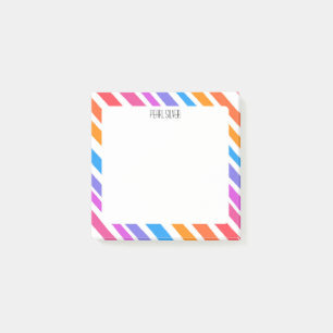 Rainbow Rand ANPASSNINGSBAR Chic  Monogram Personl Post-it Block