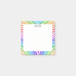 Rainbow Rand ANPASSNINGSBAR Chic  Monogram Personl Post-it Block