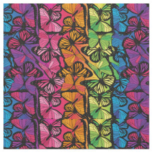 Rainbow Rand av Butterflies Nature Mönster Tyg