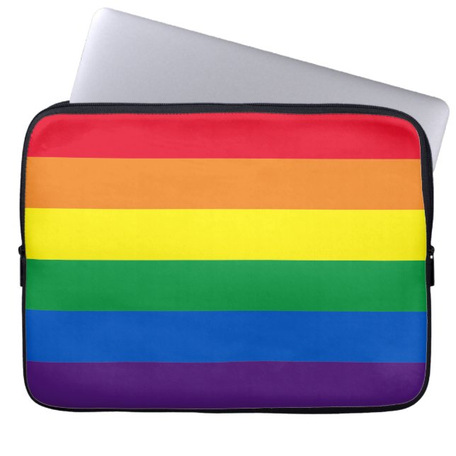 Rainbow rand färg Lgbt gay flagga Laptop Fodral (Framsidan)