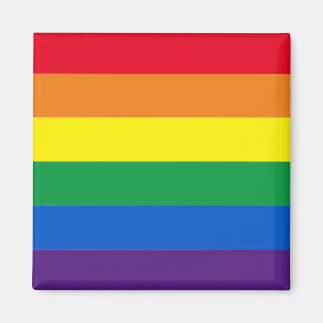Rainbow rand färg Lgbt gay flagga Magnet (Framsidan)