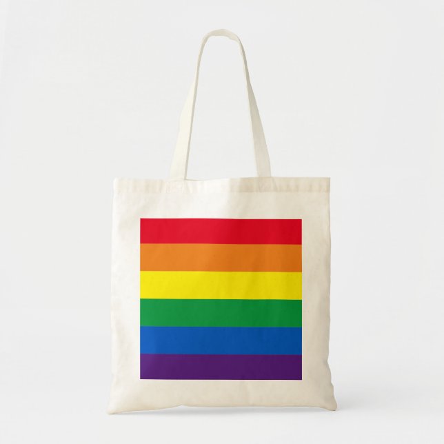Rainbow rand färg Lgbt gay flagga Tygkasse (Framsidan)