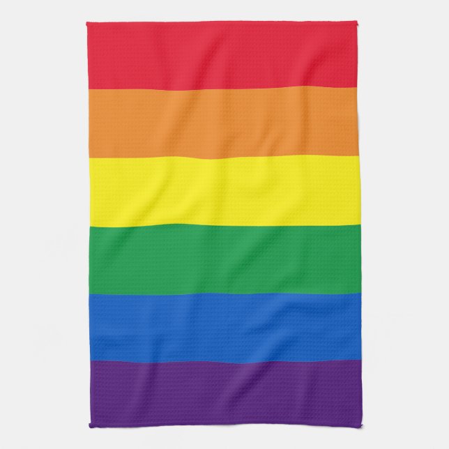 Rainbow rand färg Lgbt Lgbtq gay flagga Kökshandduk (Vertikal)