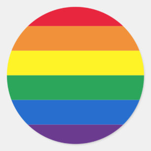 Rainbow rand färg Lgbt Lgbtq gay flagga Runt Klistermärke