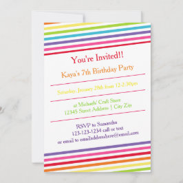 Rainbow Rand Födelsedagsfest - inbjudan