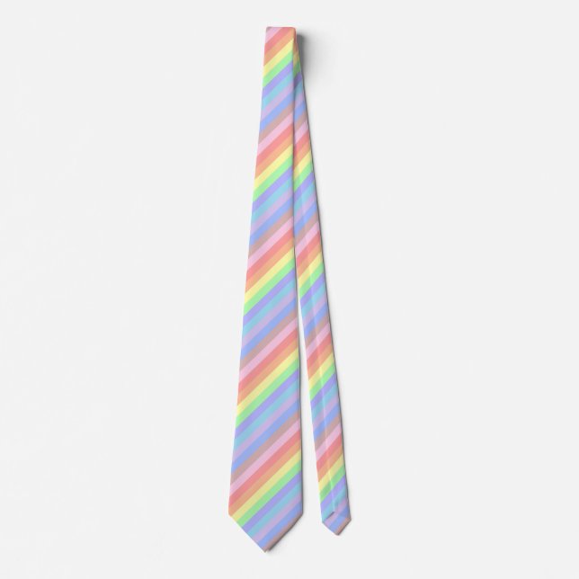 Rainbow Rand från Pastel Färg Tie Slips (Framsida)