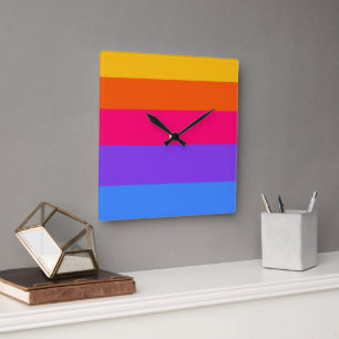 Rainbow Rand Fyrkantig Klocka