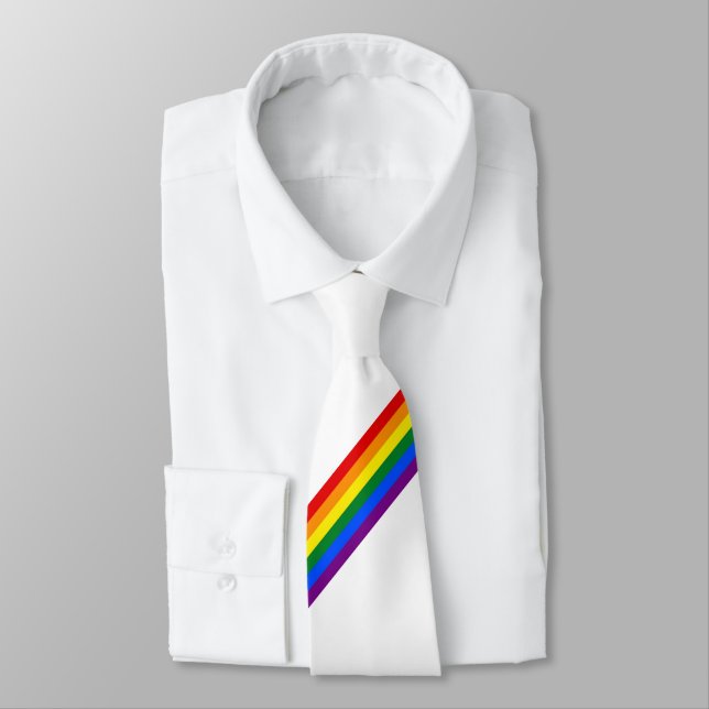 Rainbow Rand Gay pride Business Bröllop Nacke Slips (Bunden)