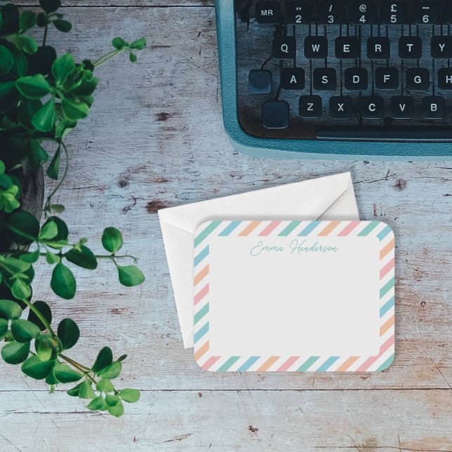 Rainbow Rand Gift for Teacher Flat Note Card Anteckningskort (Skapare uppladdad)