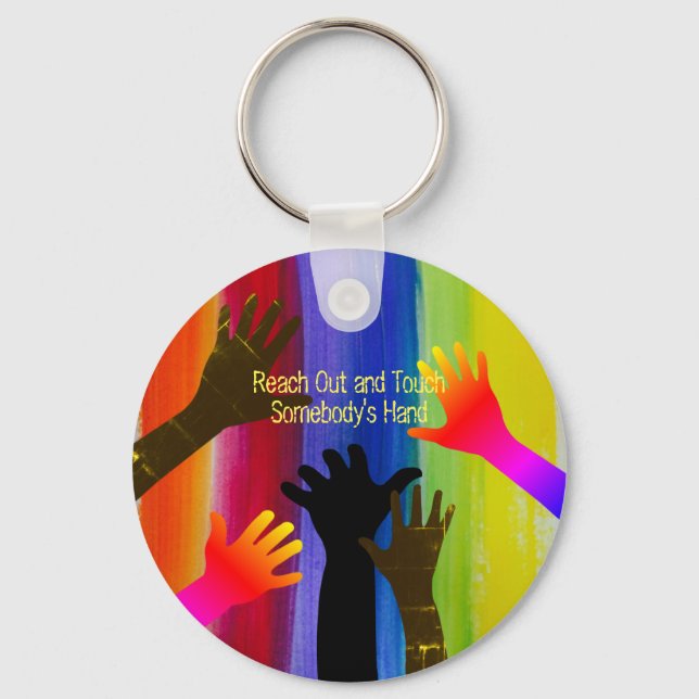 Rainbow Rand (Händer) Nyckelring (Framsida)