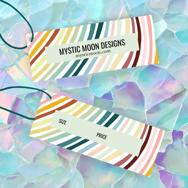 Rainbow Rand Handmade ANPASSNINGSBAR PriceSize-Mär Mini Visitkort (Rainbow Stripes Handmade CUSTOM Price Size Hang Tag
)