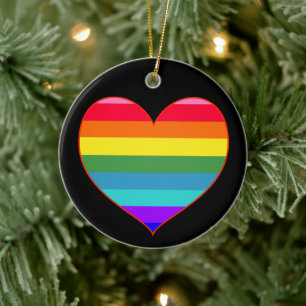 Rainbow Rand Heart Julgransprydnad Keramik