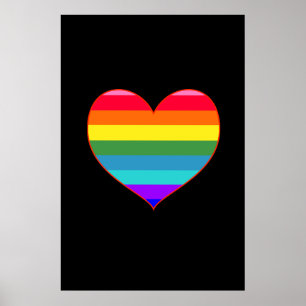 Rainbow Rand Heart Poster