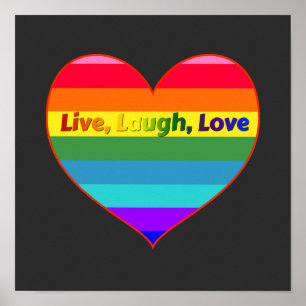 Rainbow Rand Heart Poster