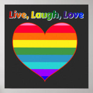 Rainbow Rand Heart Poster