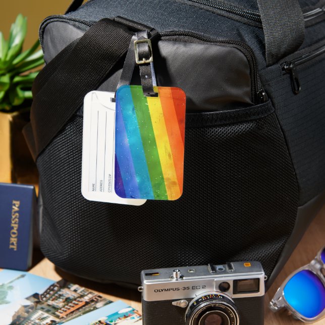 Rainbow Rand Luggage Tag Bagagebricka (Framsida & Baksida)
