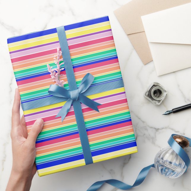 Rainbow Rand Lycklig Colorful Presentpapper (Gifting)