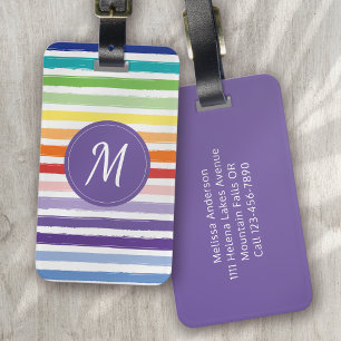 Rainbow Rand Monogram Bagagebricka