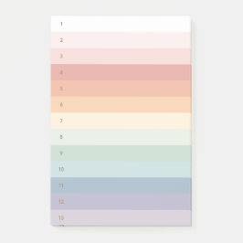 Rainbow Rand numrerad Post-it Block