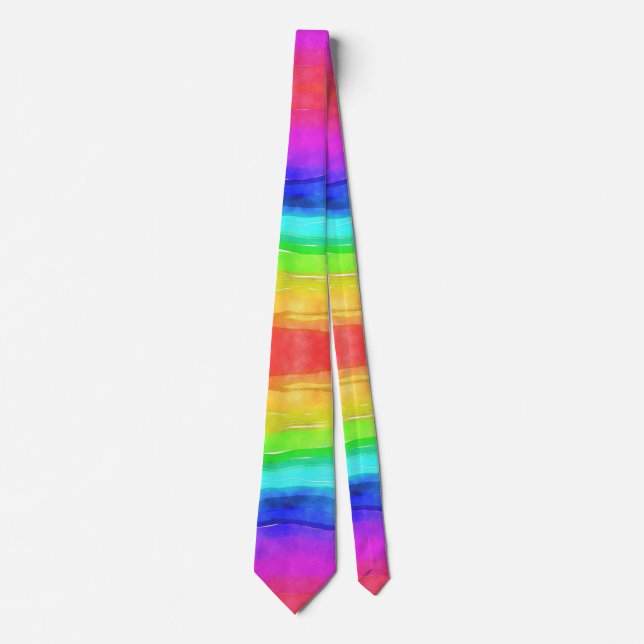 Rainbow Rand Ombre Watercolor Gay pride Trendig Slips (Framsida)