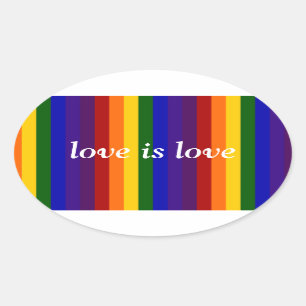 Rainbow Rand Ovalt Klistermärke