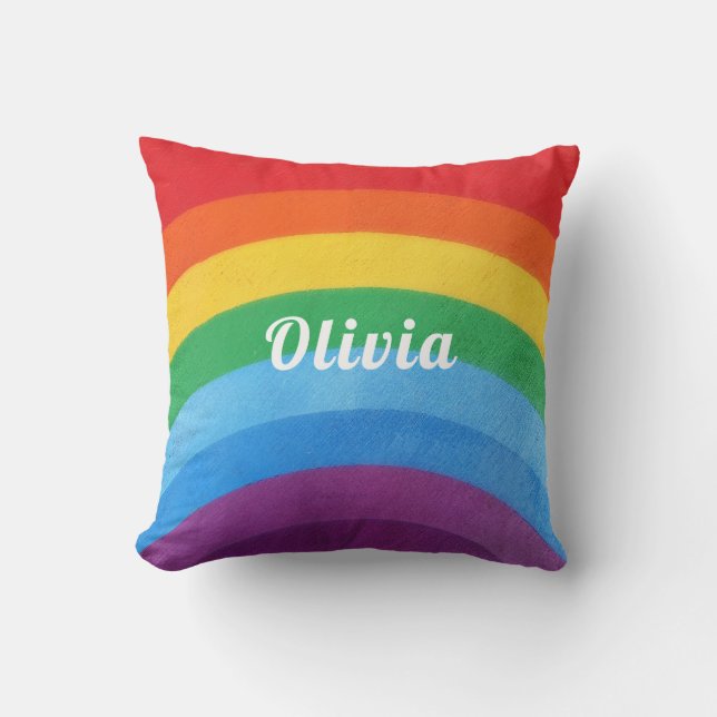 Rainbow Rand Personlig Kudde (Framsida)