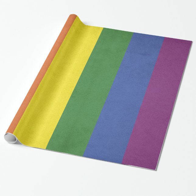 Rainbow rand presentpapper (Utrullad)