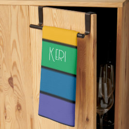 Rainbow Rand Pride Flagga LGBTQ Monogram - Namn Kökshandduk