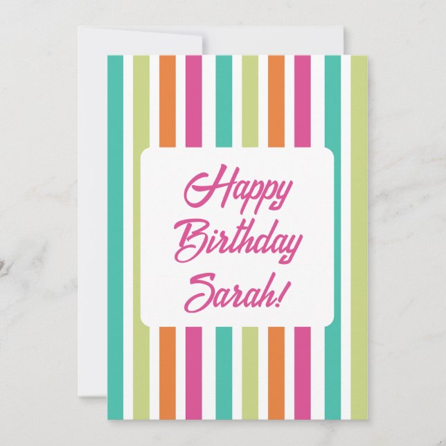 Rainbow rand retro roligt mönster inbjudningar (Framsida)