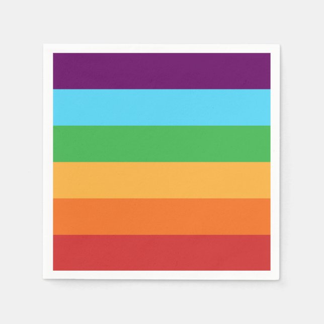 Rainbow Rand Roligt Bright Candy Födelsedagsfest Pappersservett (Framsidan)