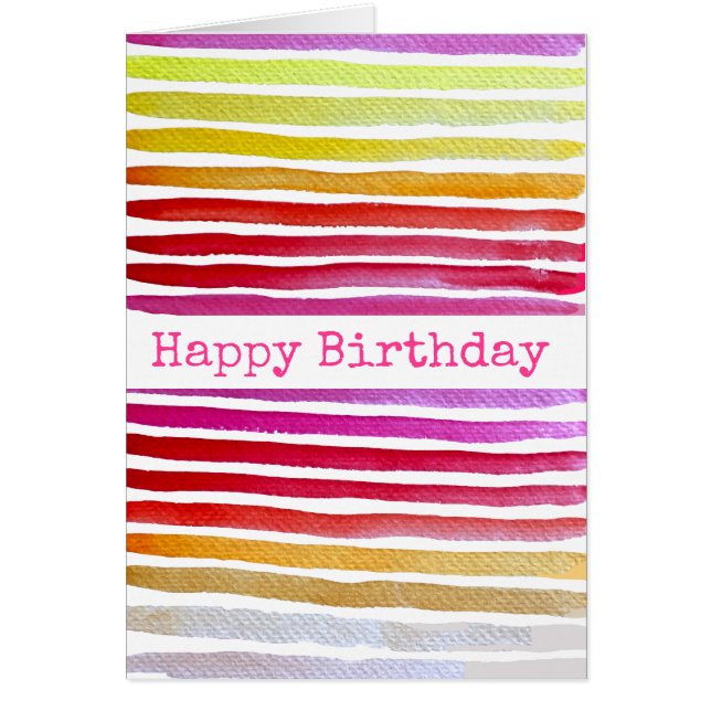 Rainbow rand söt vattenfärg hälsningskort (Framsidan)