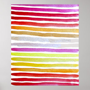 Rainbow rand söt vattenfärg poster