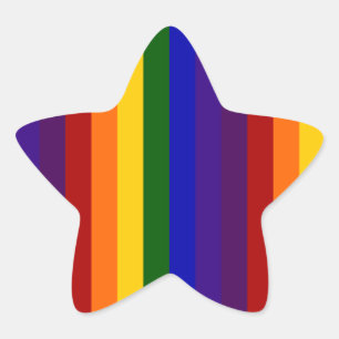 Rainbow Rand Stjärnformat Klistermärke