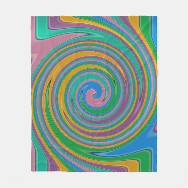 Rainbow rand swirl fleecefilt (Framsidan)